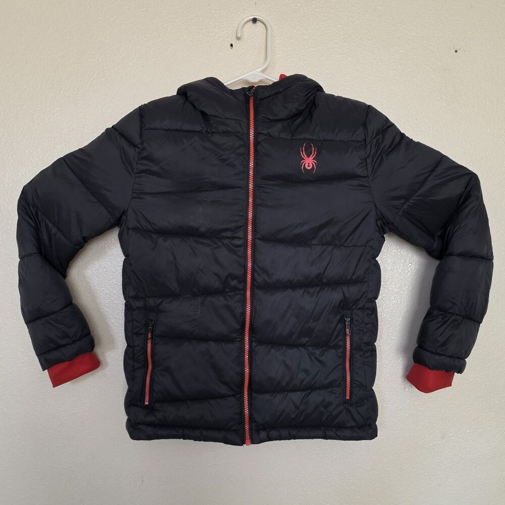 Spyder Circuit Puffer Ski Snowboard Jacket Youth Kid Size 10-12 Insulated Hooded